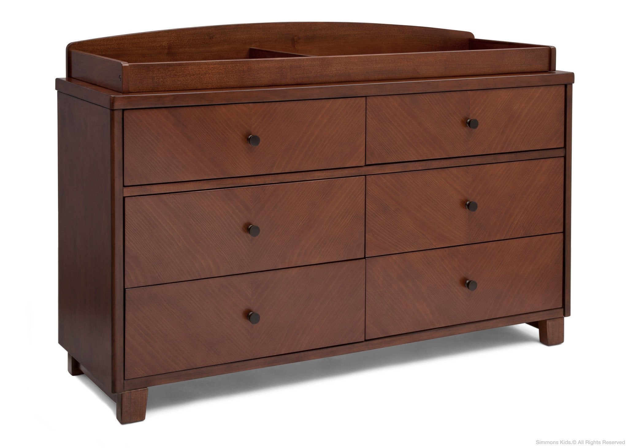 Modern 6-Drawer Chevron Dresser - Solid Wood Bedroom Storage Furniture for Organizing Clothes & Accessories | Perfect for Master Bedroom, Guest Room & Dorm Decor
