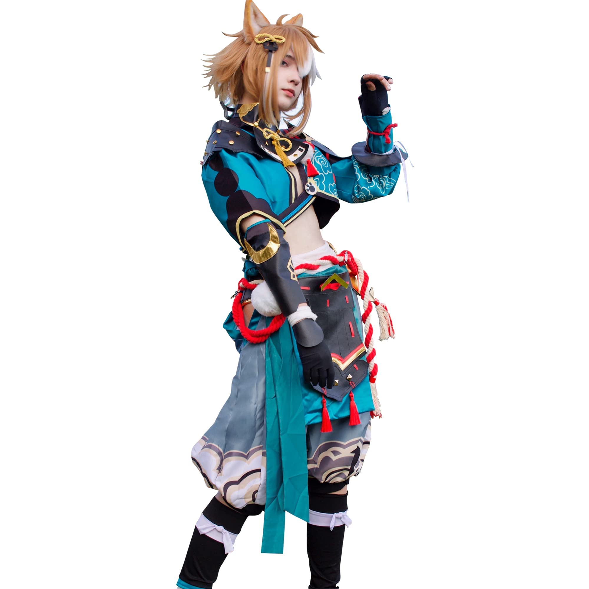 Gorou Cosplay Costume Full Set for Men - Genshin Impact Anime Outfit with Wig & Accessories | Perfect for Halloween, Conventions, and Cosplay Events