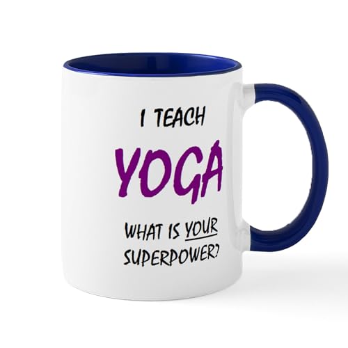 White/Navy Inside - Teach Yoga Mug Mugs