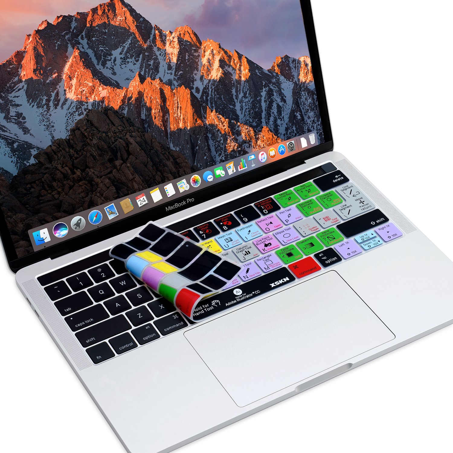 Adobe Illustrator Shortcut Keys Silicone Keyboard Cover for MacBook Pro 13