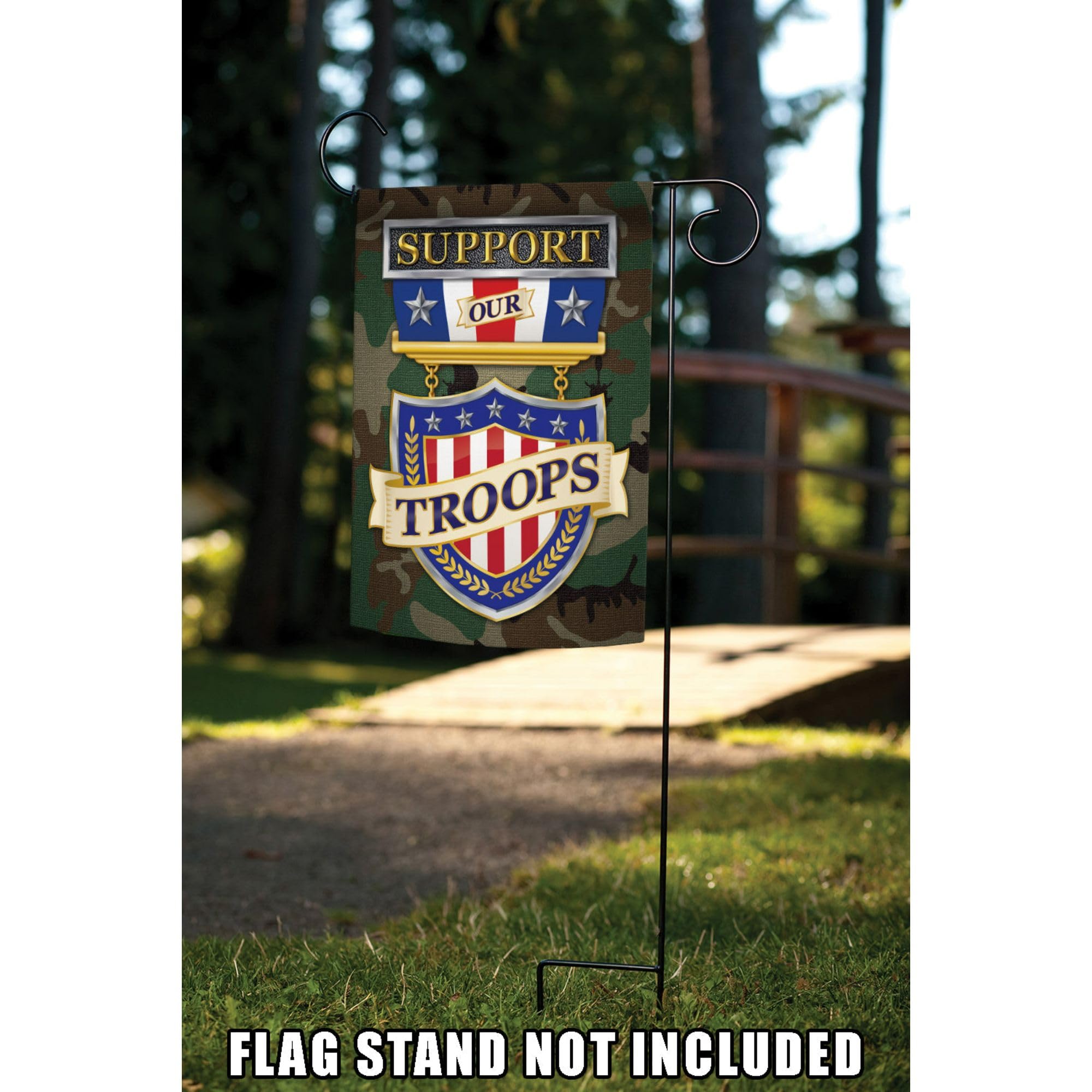Toland Home Garden 1112388 Double Sided Patriotic Garden Flag 12x18 Inch - Military Yard Decoration, Outdoor House Flag to Support Our Troops - Perfect for Front Yard, Porch & Patriotic Holidays