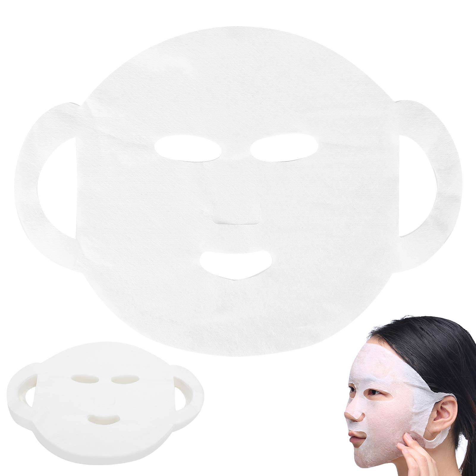 100 Pcs DIY Facial Mask Sheets - Cotton Face Mask Paper for Skincare, Spa & Hydration - Dry Facial Mask Layout for DIY Beauty & At-Home Facial Treatments
