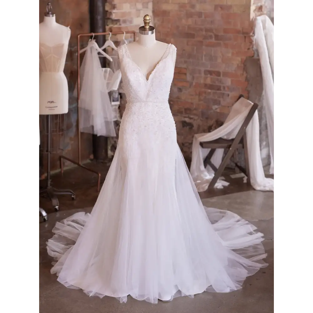Maggie Sottero Skye Beaded Wedding Jacket - Elegant Lace Bridal Cover-Up for Bride, Mother of the Bride & Formal Occasions