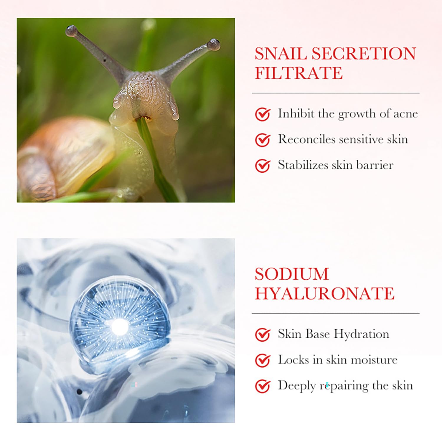 BIOAQUA Snail Essence Facial Serum with Collagen Protein - Anti-Wrinkle, Moisturizing & Nourishing Skin Care for Smooth Face - 30ml / 1fl.oz - Perfect for Daily Skincare Routine & Anti-Aging Treatment