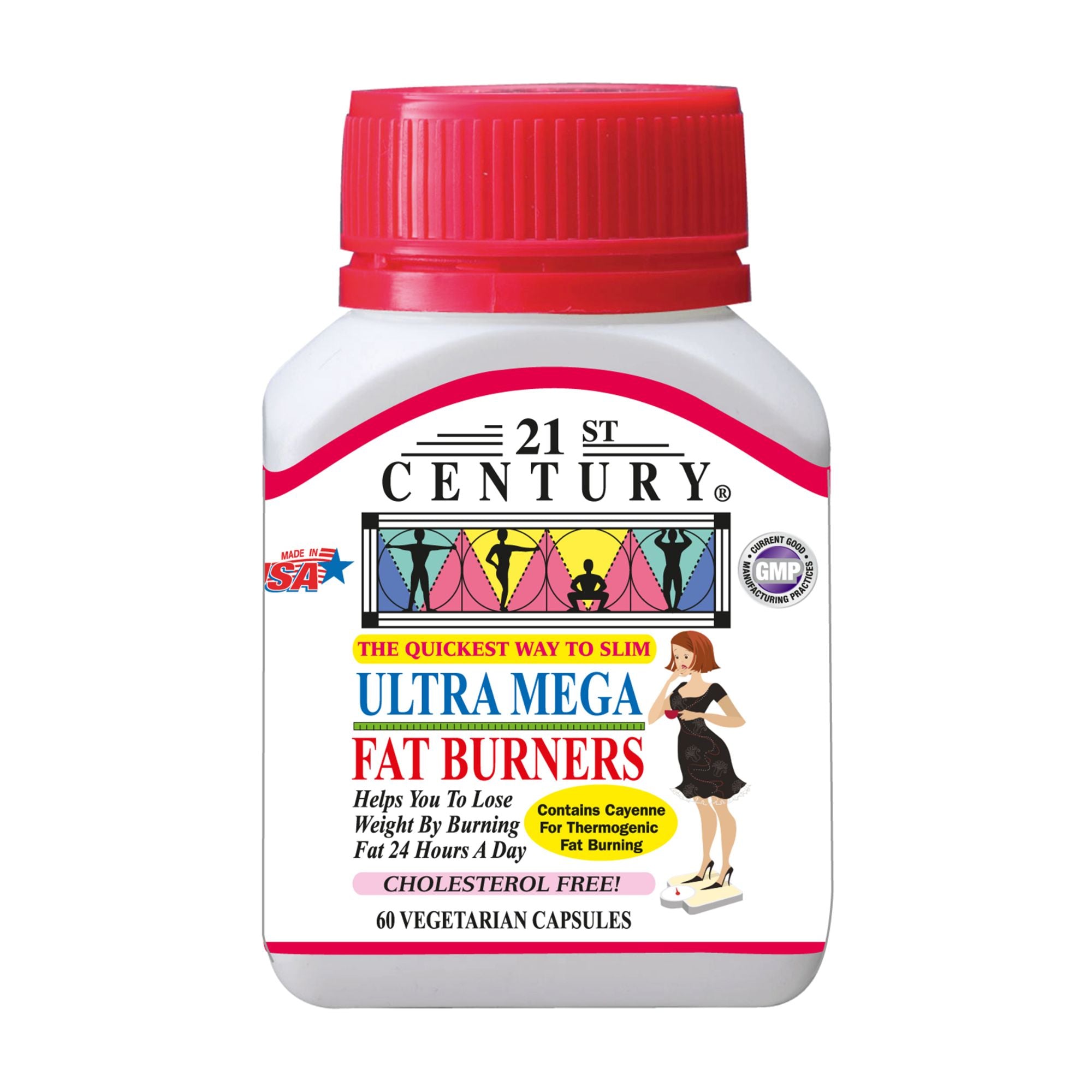 21ST CENTURY Ultra Mega Fat Burners - 60 Vegetarian Capsules for Weight Loss & Metabolism Boost | Supports Energy & Appetite Control - Perfect for Fitness & Active Lifestyle