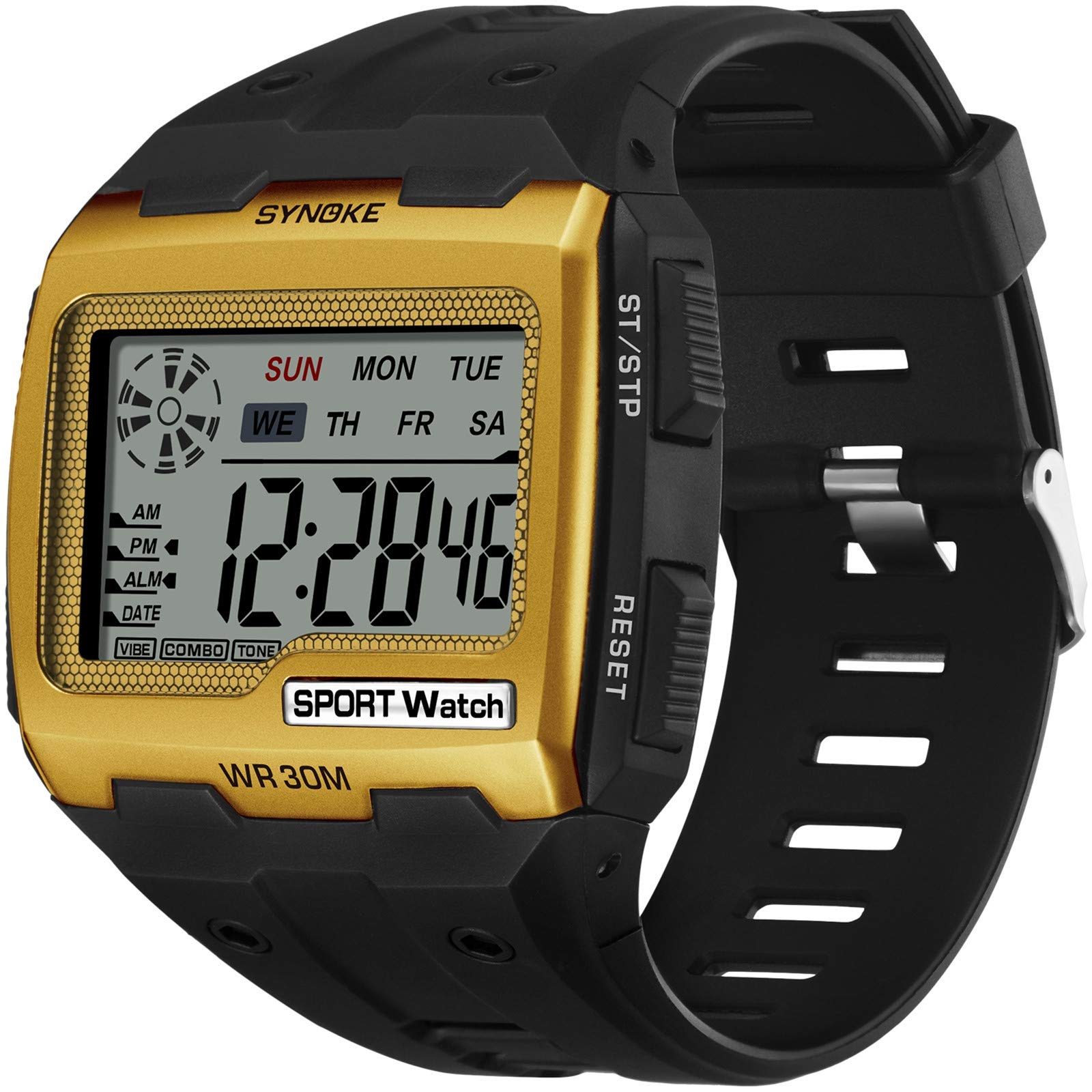 Men's Square Sports Watch - Luminous Waterproof Digital Watch for Running & Outdoor Activities