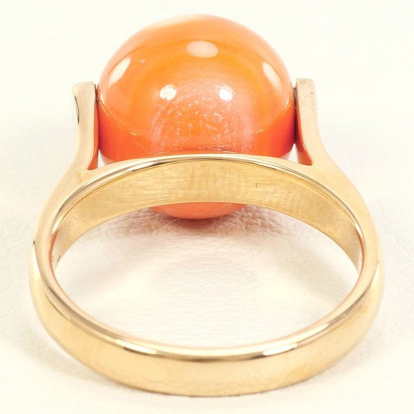 18K Yellow Gold Coral Ring for Women - Elegant Handmade Jewelry Gift for Birthday, Anniversary & Special Occasions