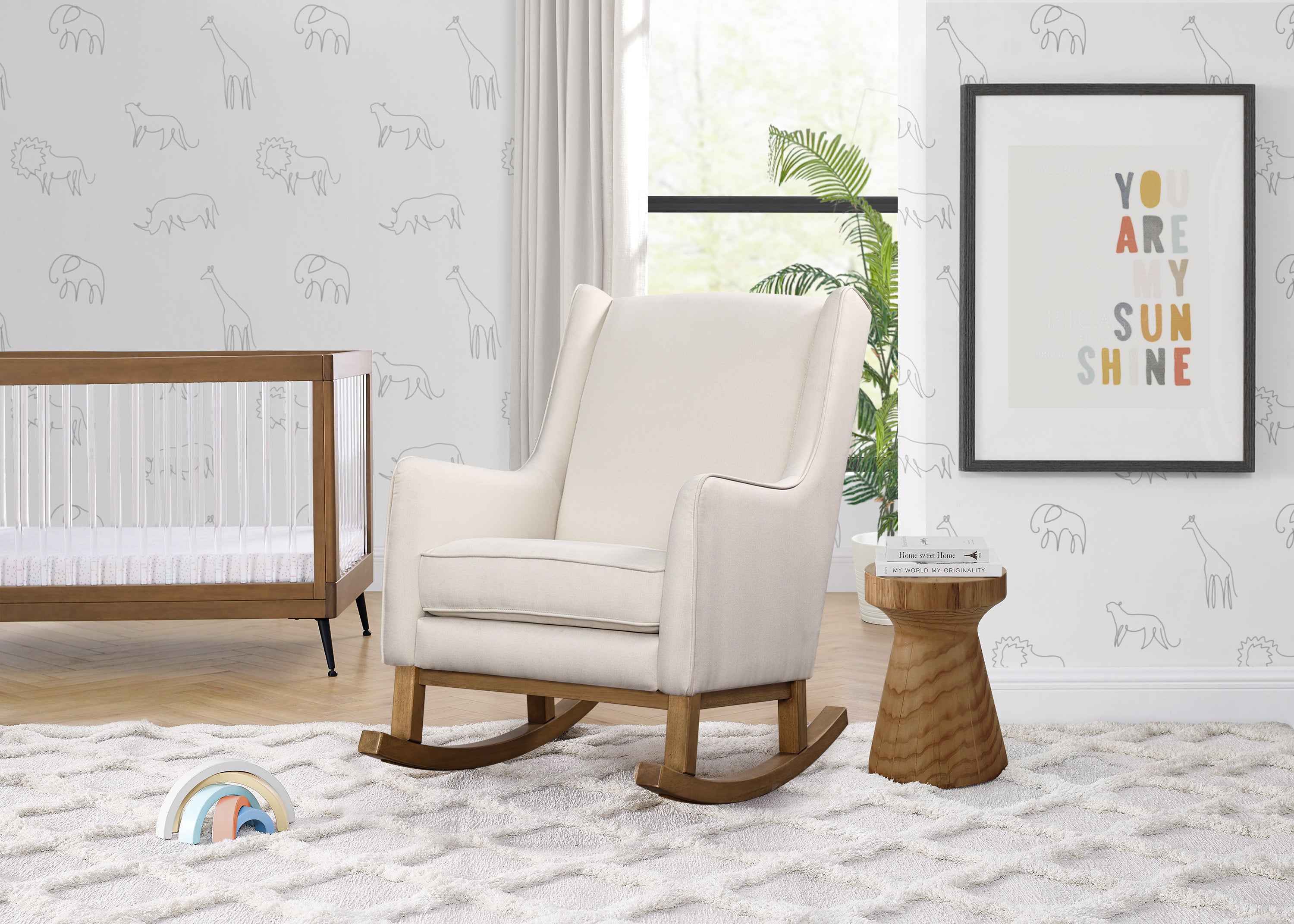 Comfortable Hanover Rocking Chair for Living Room - Relaxing Nursery Glider with Padded Seat & Back Support - Perfect for Nursery, Bedroom or Porch