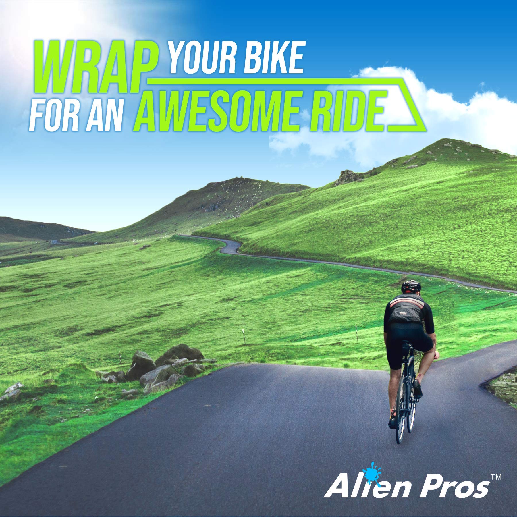 ALIEN PROS Bike Handlebar Tape - Premium PU Material (Set of 2) - Black, Red, White, Pink, Blue - Non-Slip Cycling Grip for Enhanced Comfort & Control - Perfect for Road Bikes, Mountain Bikes & Commuting