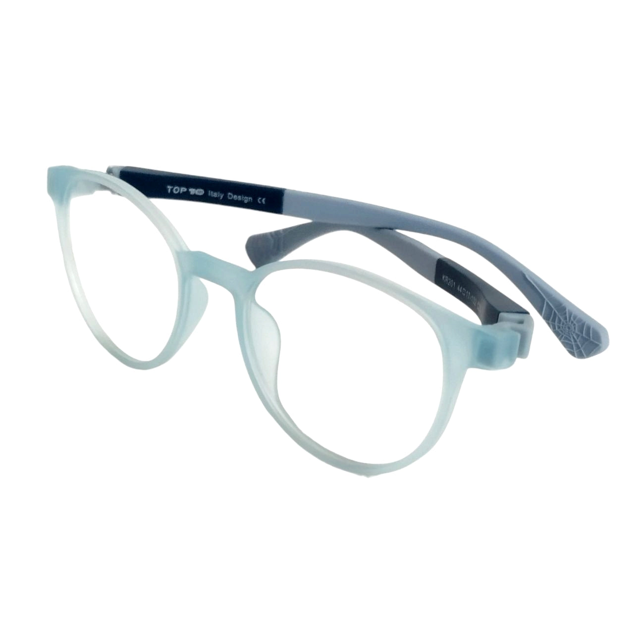 Sky Blue Round Glasses for Kids 7-10 Years Old - Trendy & Durable Eyewear for School, Reading, and Outdoor Play