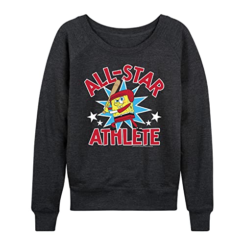 SpongeBob SquarePants Women's Lightweight French Terry Pullover Hoodie | American All Star Graphic Sweatshirt | Casual Lounge Wear, Street Style Fashion