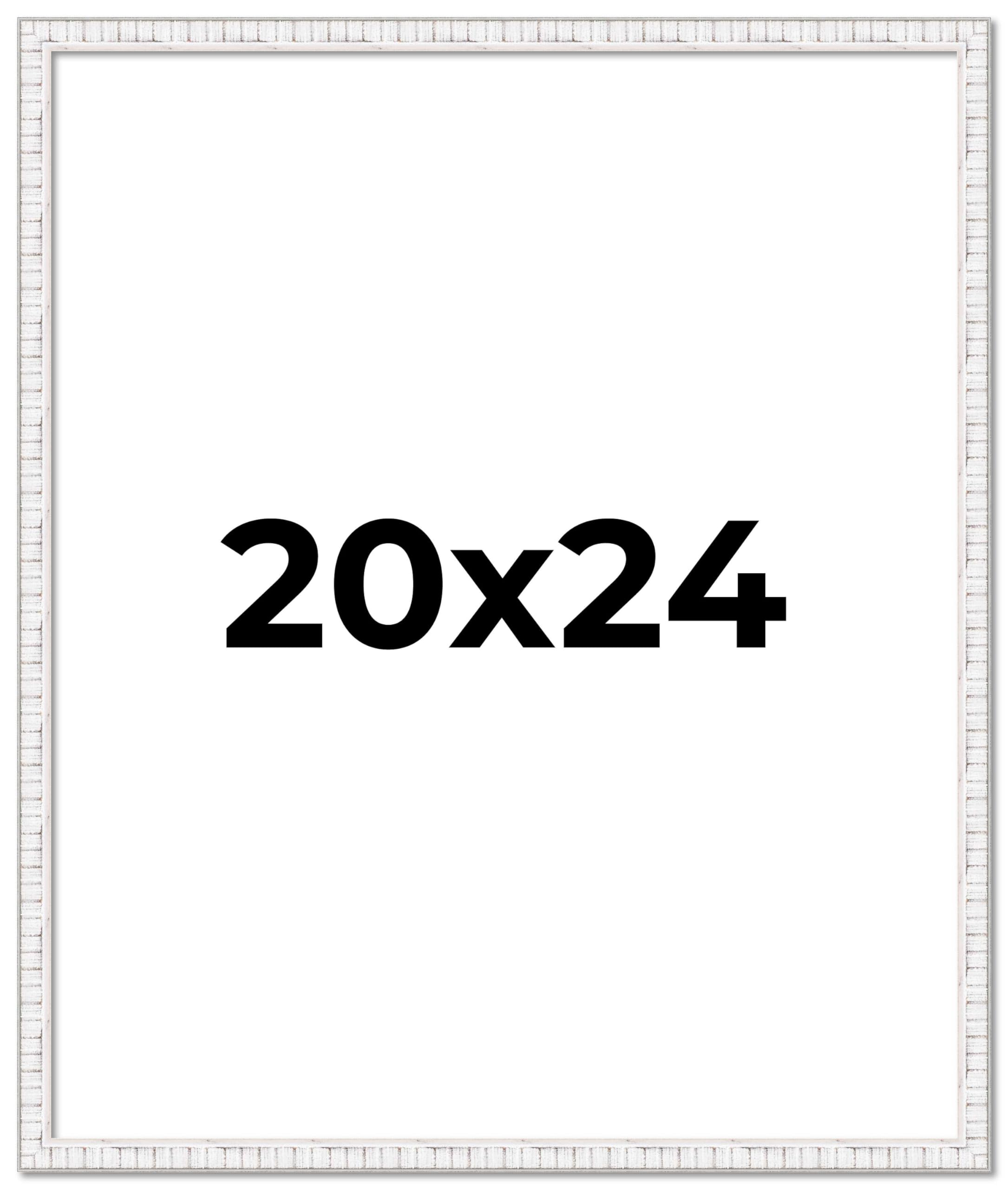 20x24 White Distressed Solid Wood Picture Frame - 0.75