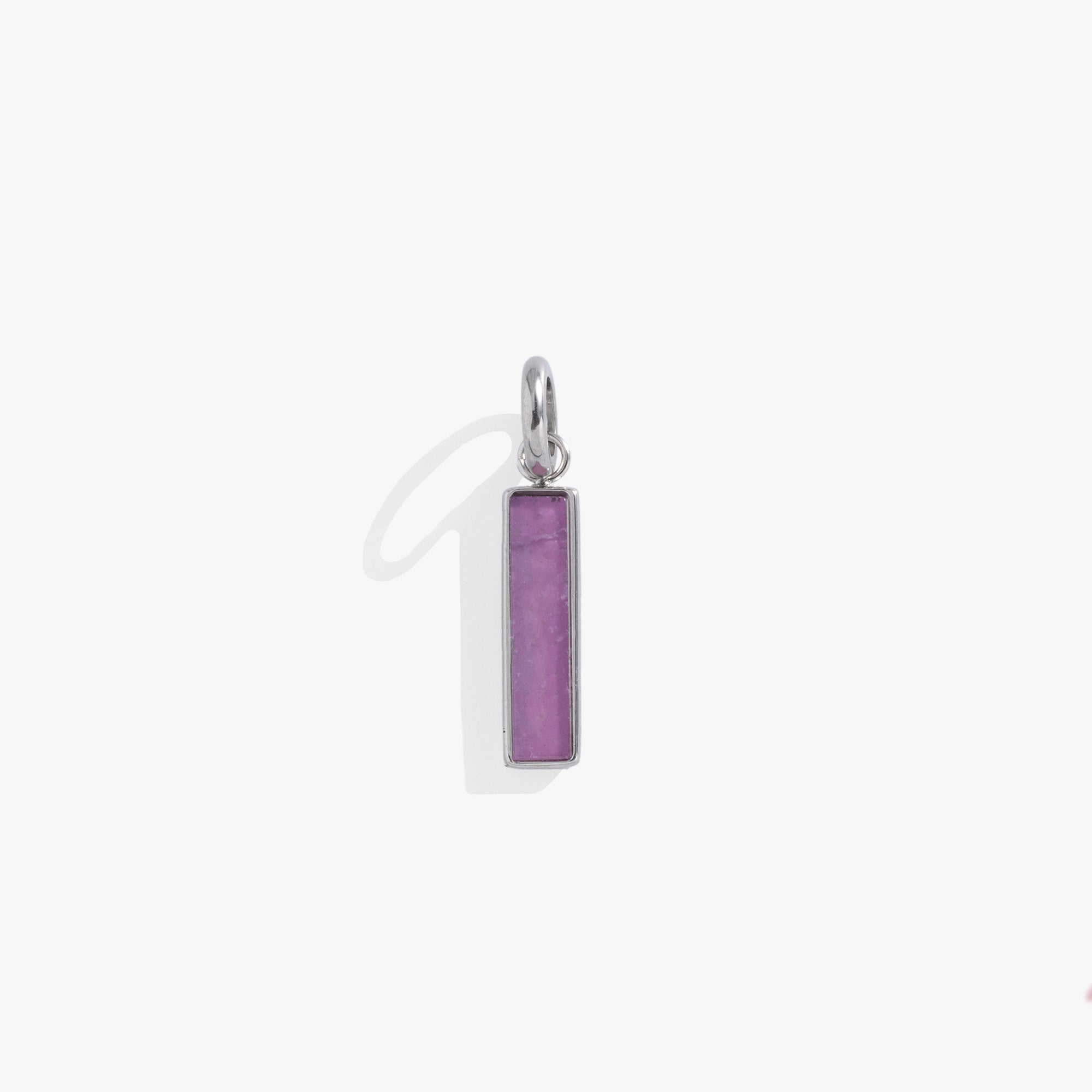 Natural Amethyst Gemstone Bar Charm with Interchangeable Design - Perfect for Necklaces, Bracelets & Jewelry Making