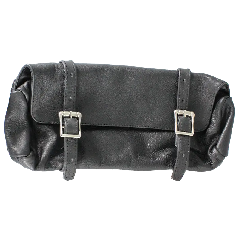 Open Road Double Buckle Small Leather Tool Bag - Durable & Stylish Organizer for DIY, Crafting & Home Repair | Perfect for Carpenters, Electricians & Handymen