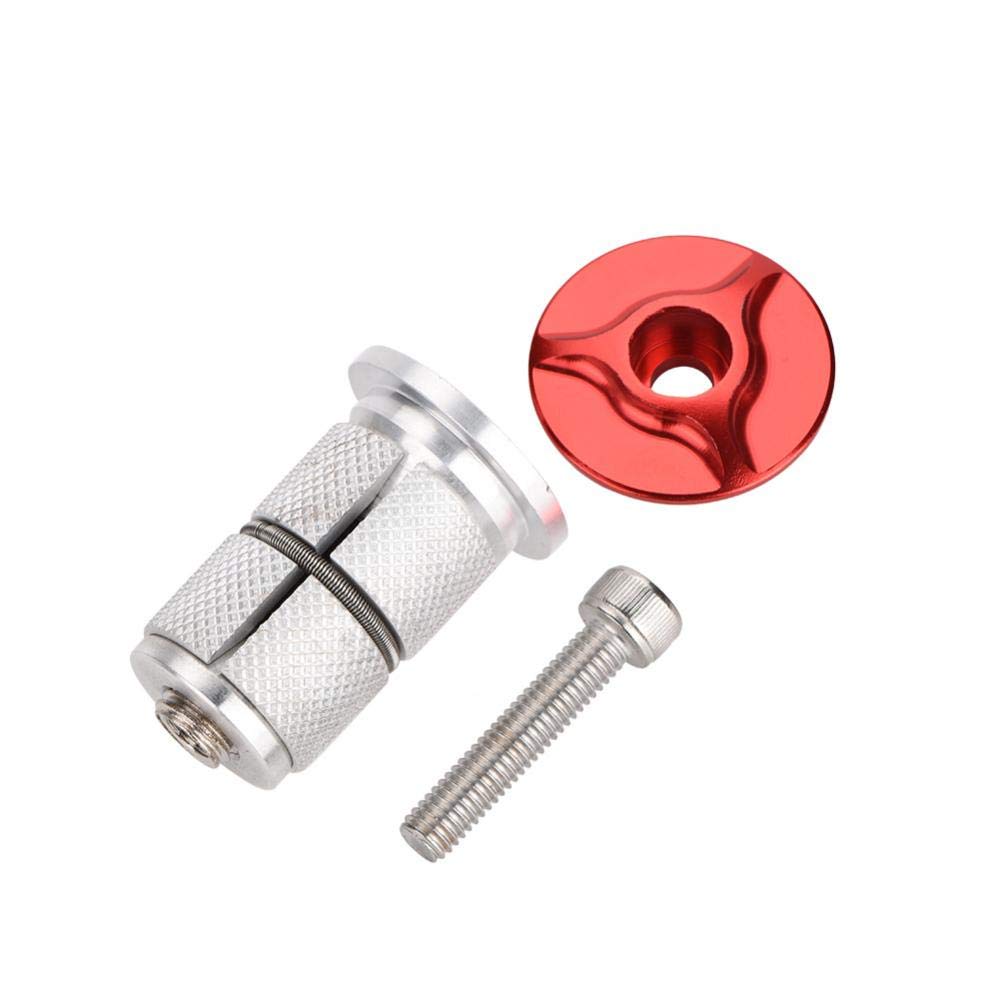 Keenso Bike Stem Headset - 1/1.25 Inch Aluminum Alloy Top Cap Fork Expander Bung for Road & Mountain Bikes | Perfect for Bike Maintenance & Upgrades