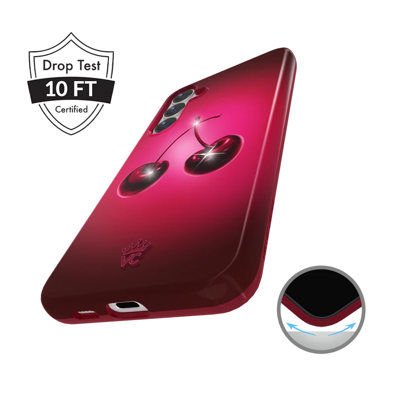 Samsung Phone Case with Black Cherry Crystal Design - Stylish & Protective Cover for Galaxy S21/S22/Note 20 - Perfect for Everyday Use, Work & Travel