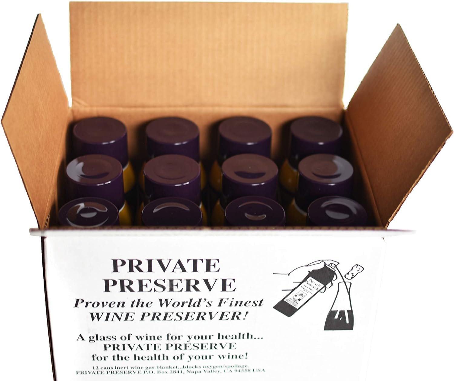 Premium Wine Preservation System with 100% Green Gas - Extends Freshness for Wine, Port, Sake, Cognac, Whiskey & Fine Oils (12-Pack Case) | Ideal for Home Bars, Restaurants & Wine Collectors