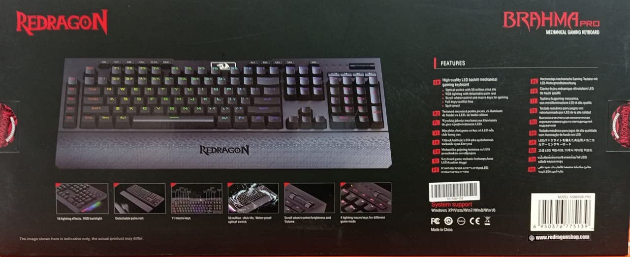 Redragon K586 Brahma RGB Mechanical Gaming Keyboard with Blue Switches - Tactile Clicky Feedback for PC, Mac, Laptop - Perfect for Gaming, Typing & Office Work