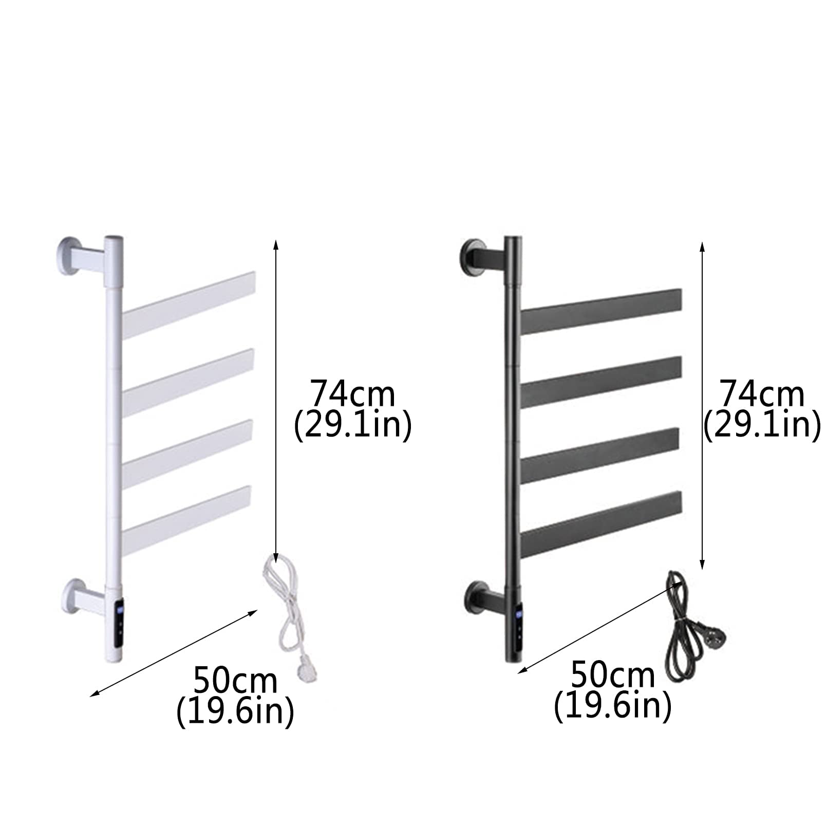 GGCG 140W Electric Heated Towel Warmer Rack - 4 Bar Stainless Steel Thermostatic Towel Warmer & Drying Rack for Bathroom, Wall Mounted Shower Holder (White) | Perfect for Spa-Like Luxury, Guest Bathrooms & Cozy Winter Mornings