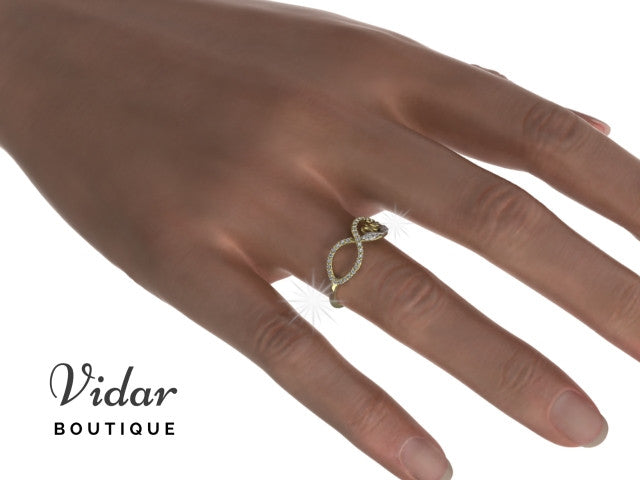 Elegant Two-Tone Gold Diamond Infinity Wedding Ring for Women - Perfect for Engagement, Anniversary & Bridal Jewelry Gifts