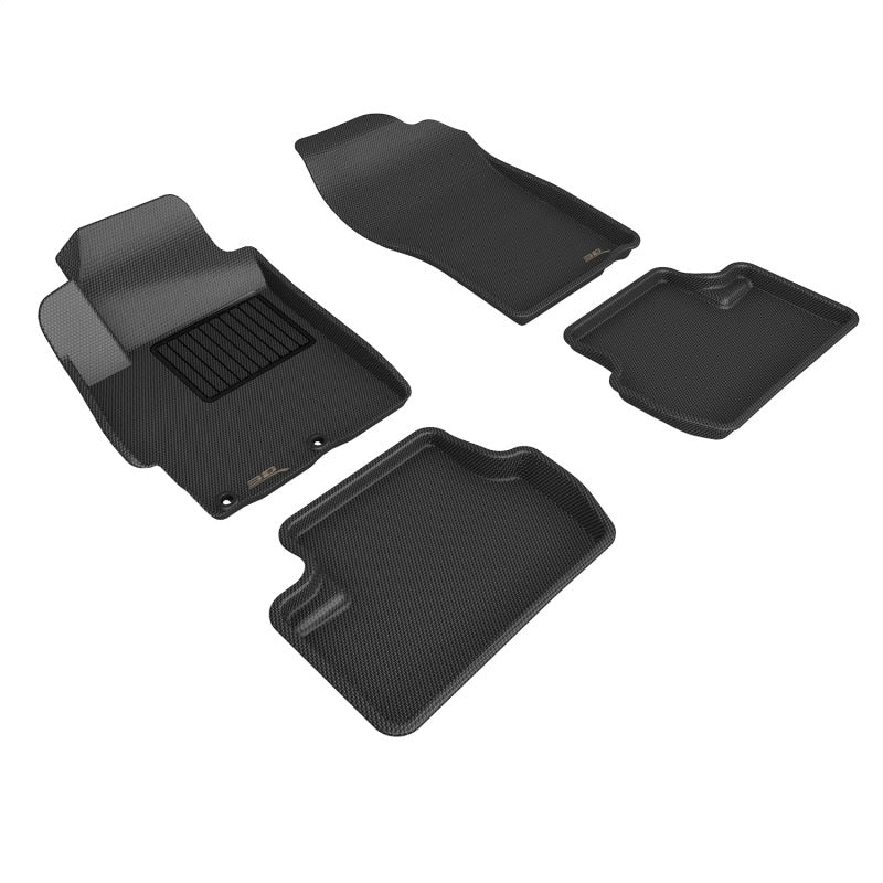 3D Maxpider Kagu Custom Fit Floor Mats for 2008-2015 Mitsubishi Lancer Evolution X - 1st & 2nd Row All-Weather Protection (Black) | Perfect for Daily Driving & Performance Use