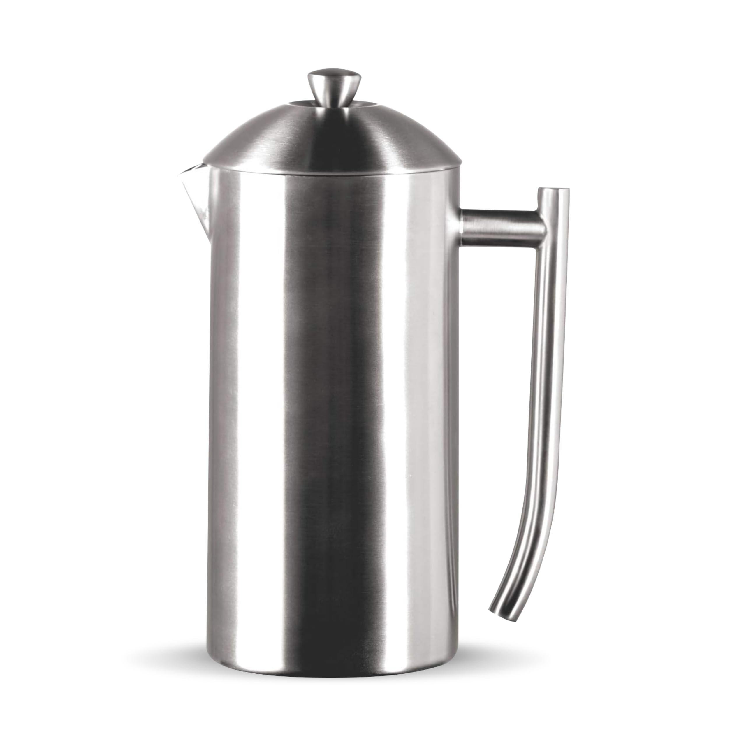 Frieling 17oz Double-Walled Stainless Steel French Press Coffee Maker - Insulated & Durable for Camping, Travel, Office & Home Use - Brushed Finish Keeps Coffee Hot Longer