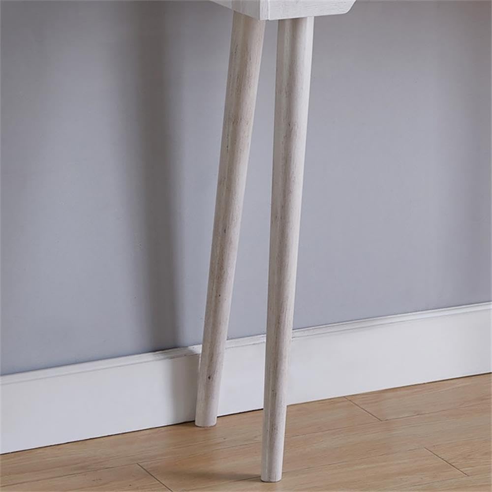 BOWERY HILL Modern Farmhouse Wooden Console Table - Weathered White Finish Entryway Sofa Table for Hallway, Living Room & Bedroom Decor