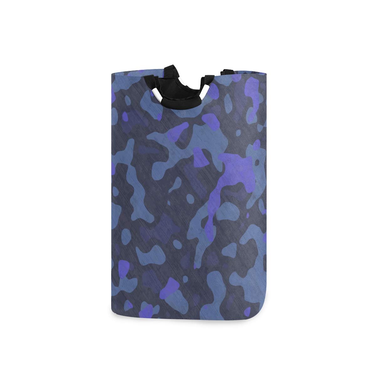 RunningBear Collapsible Laundry Basket - Large Capacity Blue Watercolor Camouflage Laundry Hamper for Bathroom & Home | Portable Washing Clothes Tote for College Dorm, Camping & Travel