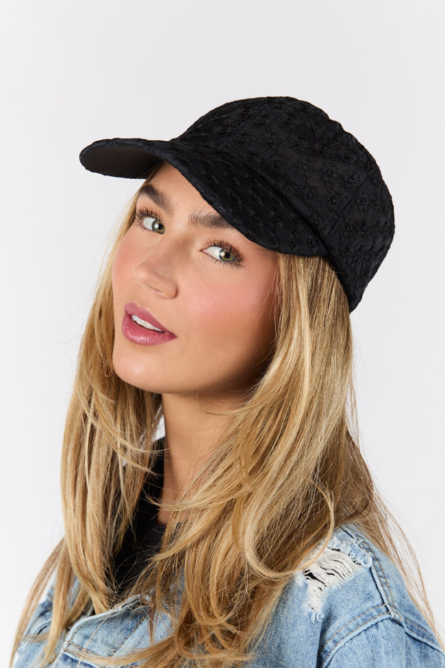 Black Eyelet Hat for Women - Stylish Summer Sun Hat with Breathable Eyelet Design - Perfect for Beach, Outdoor, and Casual Wear