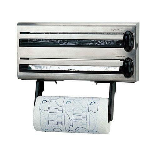 Stainless Steel Multiroll Dispenser for Kitchen - Lacor 60701 | Perfect for Paper Towel, Foil & Plastic Wrap Storage