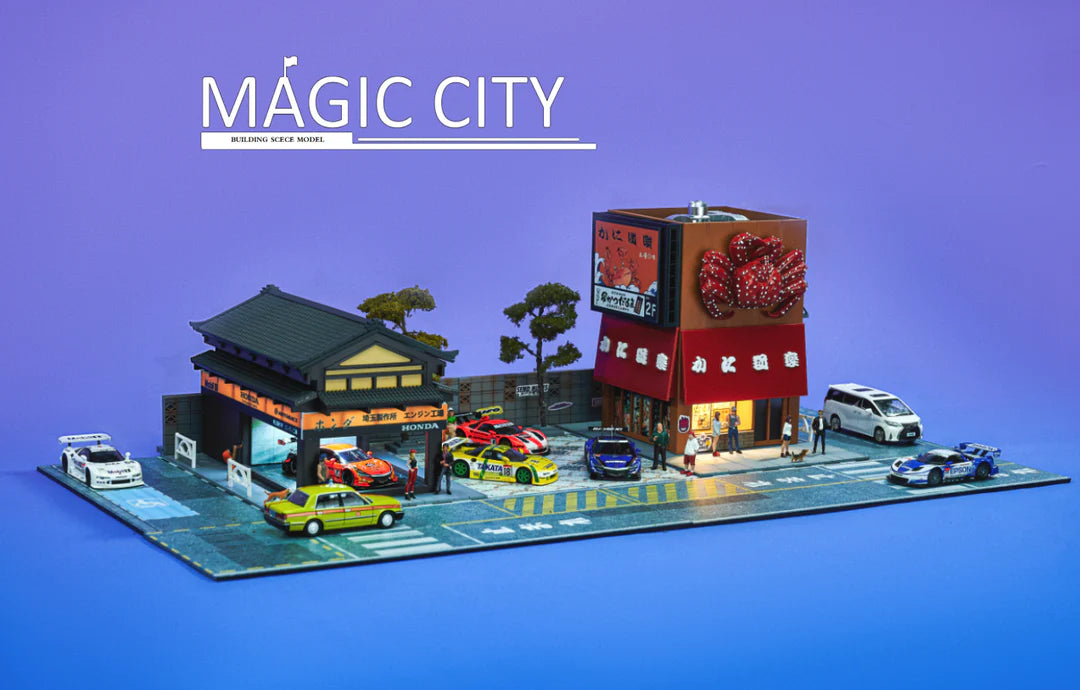 1:64 Scale Honda Showroom & Sashimi Restaurant Diecast Model - Perfect for Car Collectors, Miniature Enthusiasts, and Diorama Displays