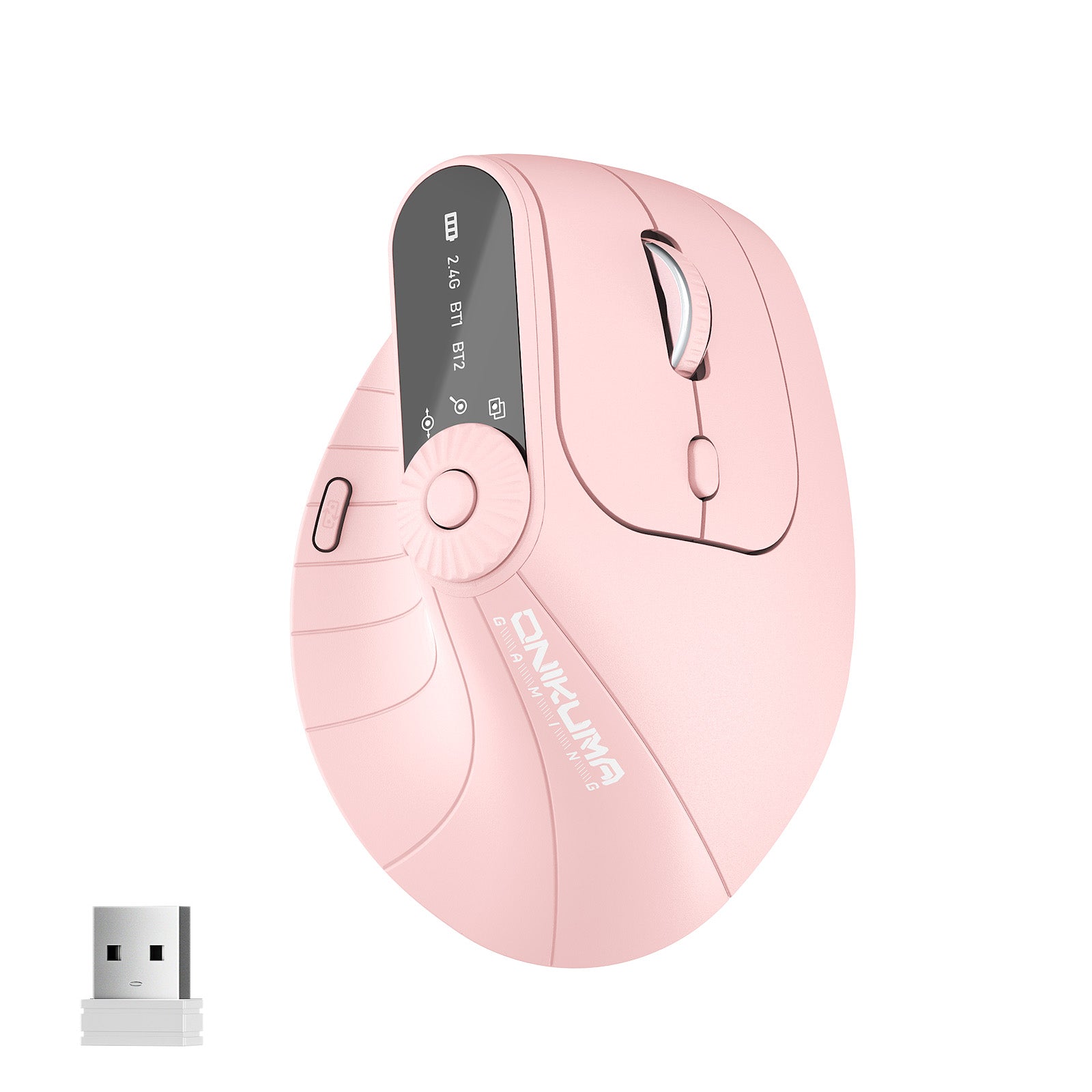 ONIKUMA CW932 Wireless Vertical Ergonomic Mouse - Rechargeable 2.4GHz Optical Gaming Mouse with 2400 DPI for PC, Laptop, Office & Home Use - Comfortable for Long Hours of Work & Gaming
