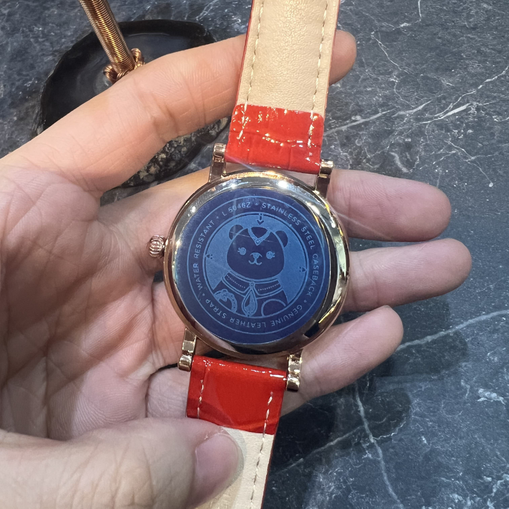 AG Collective Women's Red Leather Strap Watch L 5046 RGRB R - Elegant Fashion Accessory for Office, Party & Everyday Wear