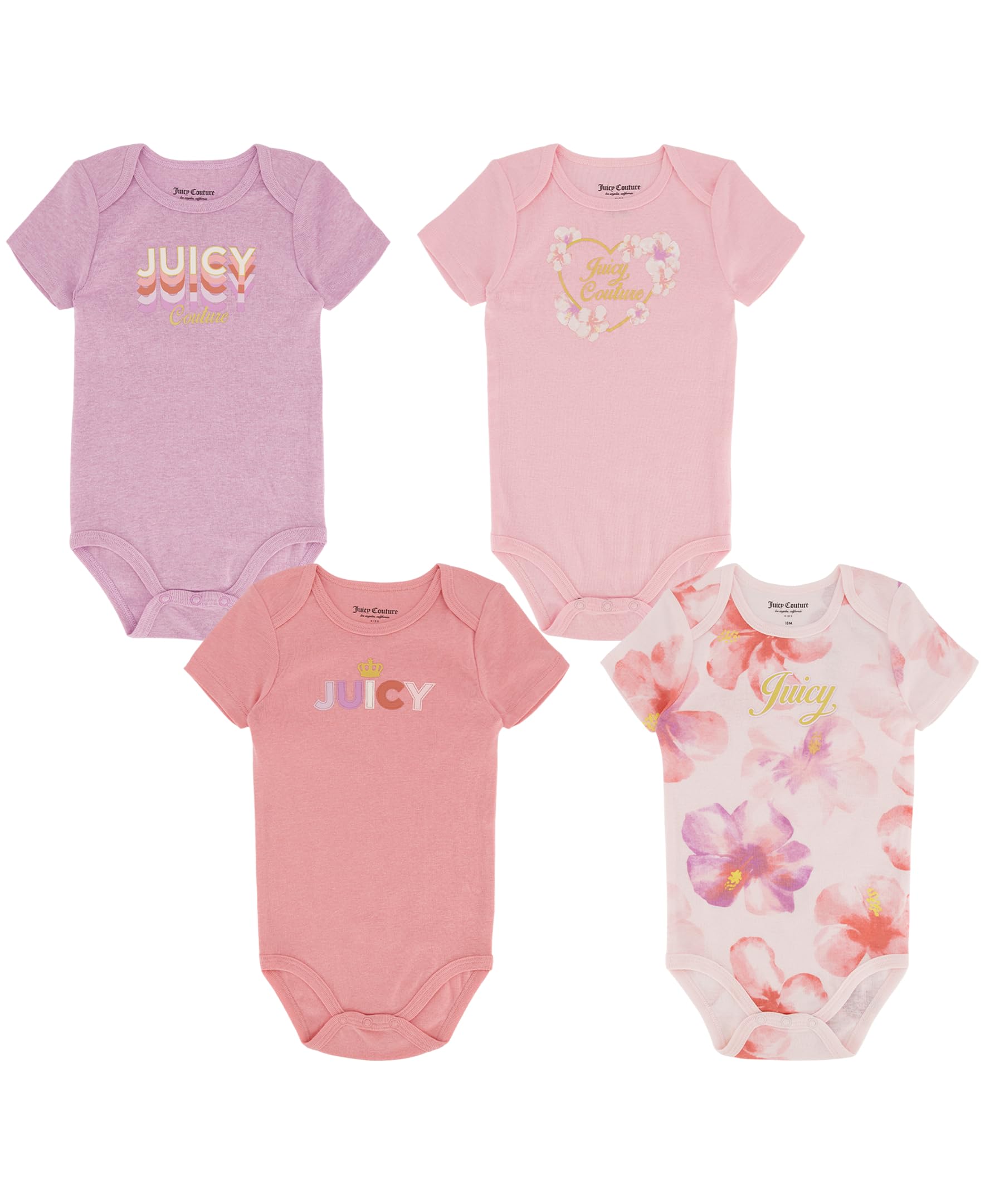 Juicy Couture Baby Girls' Bodysuit - Soft Cotton Onesie for Newborns & Infants - Perfect for Playtime, Daycare & Family Photos