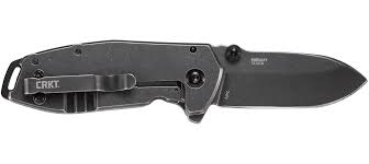 CRKT 2493 Squid Folding Knife - Black Stonewash Blade & Stainless Steel Handle - EDC Pocket Knife for Camping, Hiking, and Everyday Carry