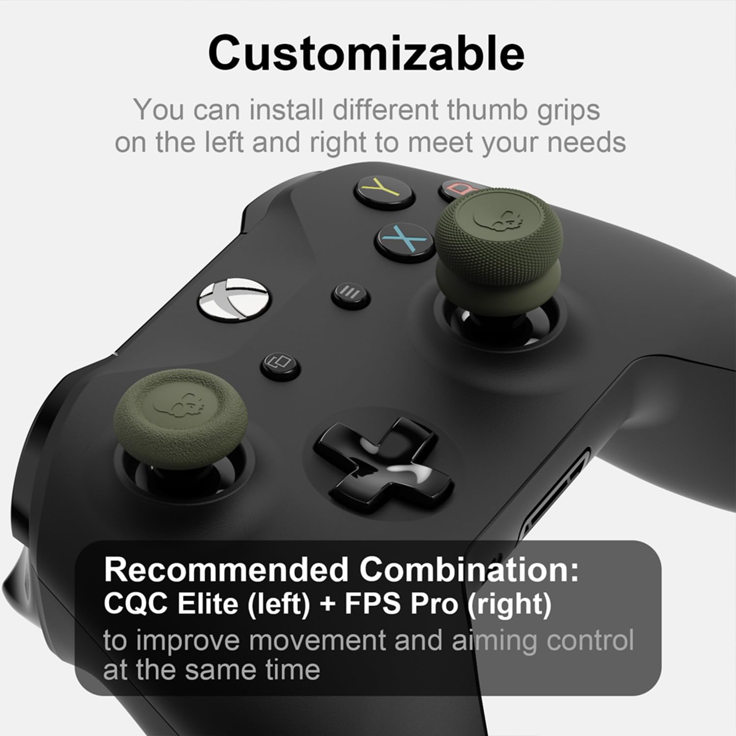Skull & Co. Xbox Controller Thumb Grips - 6-Pack Black Analog Stick Covers for Enhanced Grip & Comfort | Compatible with CQC, FPS & Skin Styles | Perfect for Gaming, Esports & Long Play Sessions