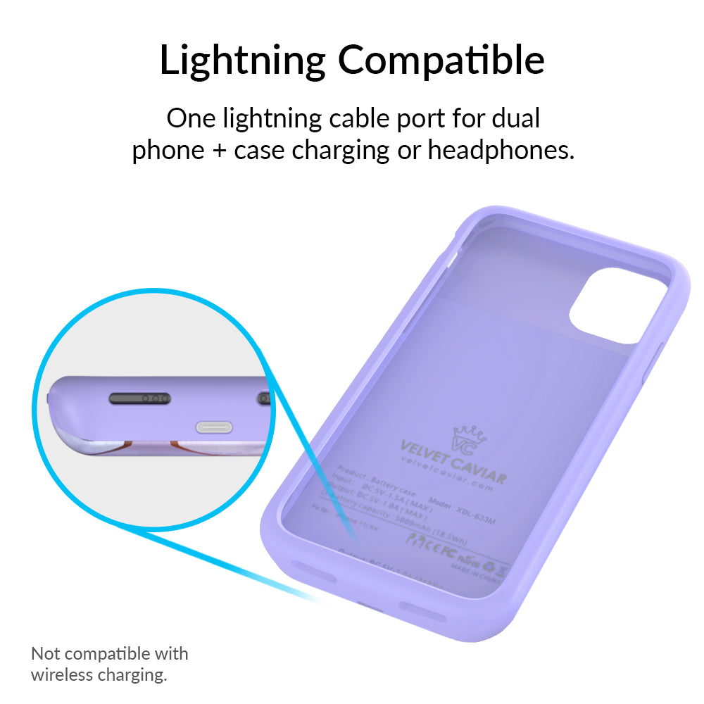 Geometric Pattern Purple iPhone Charging Case - Durable Protective Cover with Built-in Battery for iPhone 12/13/14/15 - Perfect for Travel, Work & Everyday Use