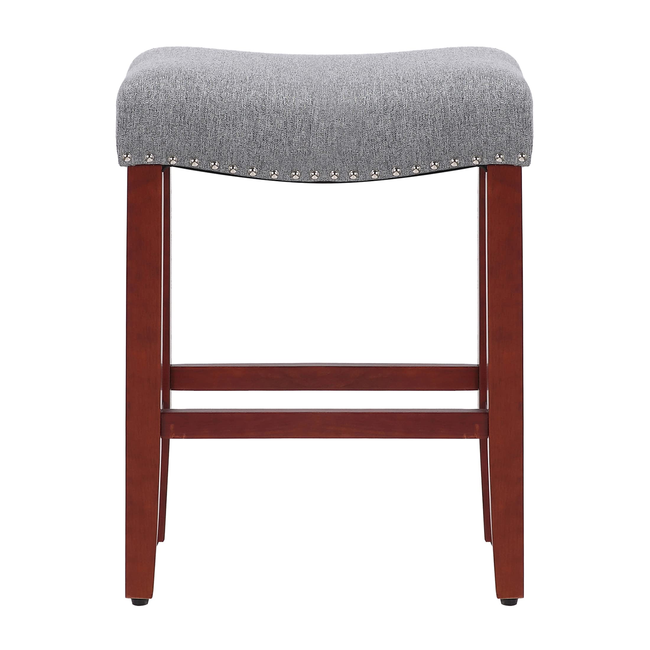 2-Pack Gray Upholstered Counter Stools 24