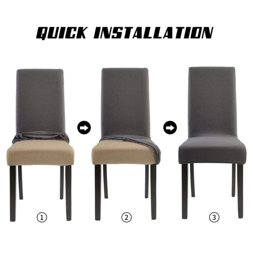 LUCACO Stretchable Solid Color Washable Dining Chair Slipcover - Spandex Seat Protector for Home, Hotel & Restaurant (1pc) - Perfect for Everyday Use, Dinner Parties & Commercial Spaces
