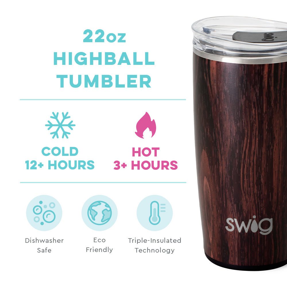 22oz Bourbon Barrel Whiskey Tumbler Glass - Insulated Stainless Steel Cup for Bourbon, Whiskey, Cocktails, Iced Coffee - Perfect for Home Bar, Parties, Gifts & Outdoor Use