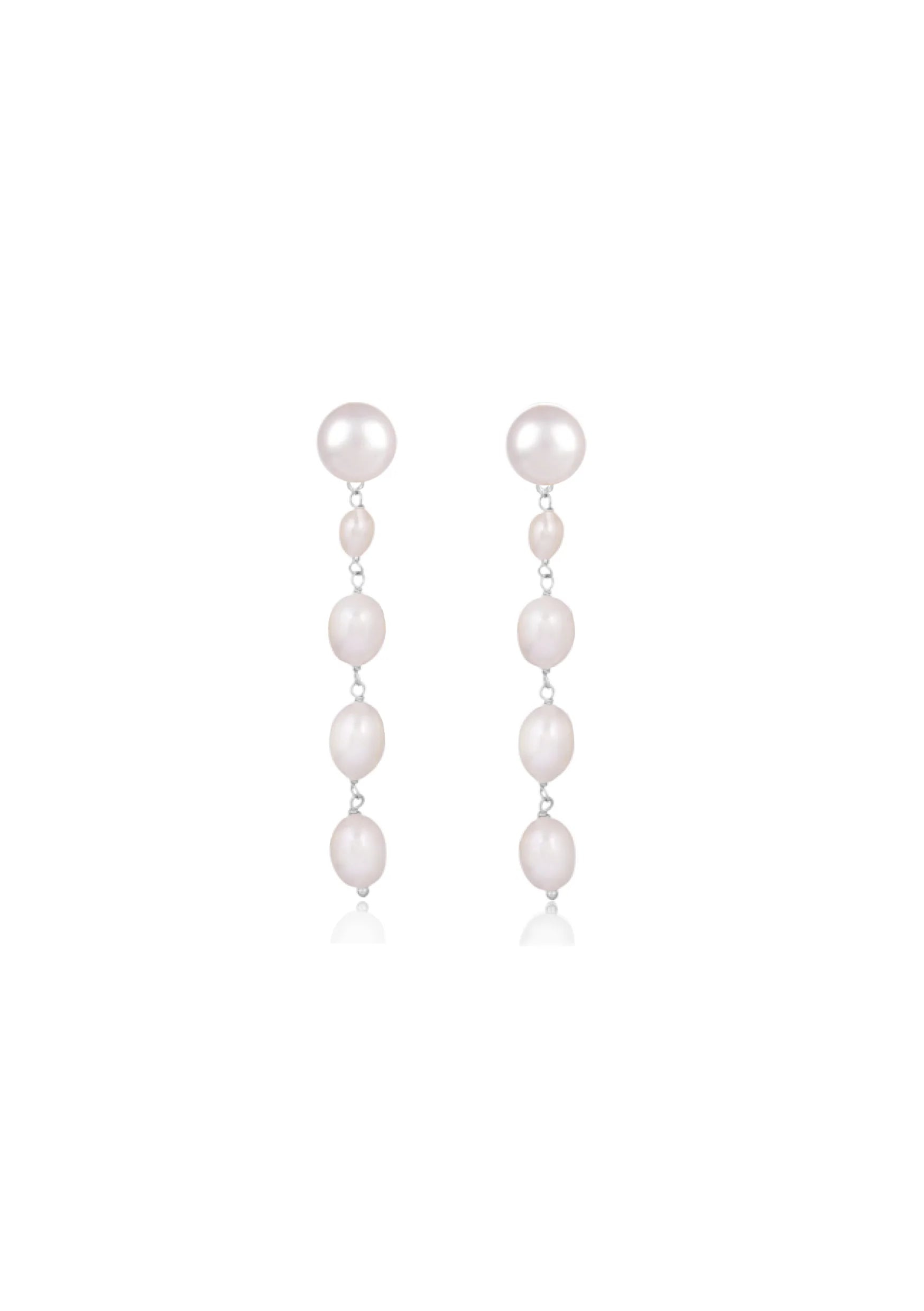 Lola Knight Summer Pearl Drop Bridal Earrings - Sterling Silver Wedding Jewelry for Bride, Bridesmaid & Formal Occasions