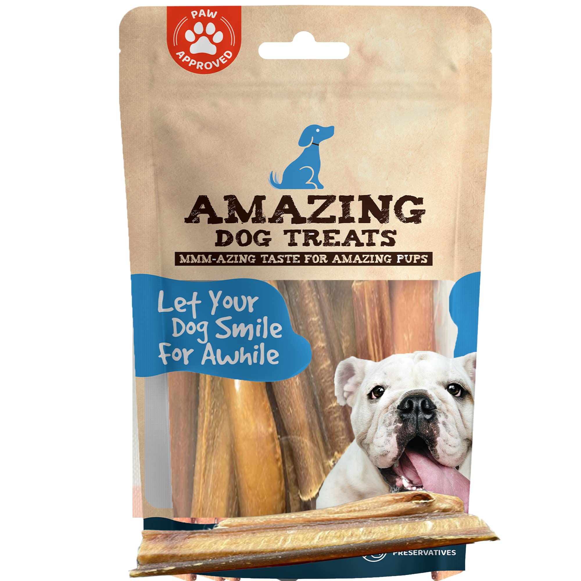 Premium Thin Steer Bully Sticks for Small Dogs - 3-4 Inch Natural Dog Chews (16 oz) | All-Natural Puppy Treats for Teething, Training & Dental Health | Best for Small Breeds & Puppies