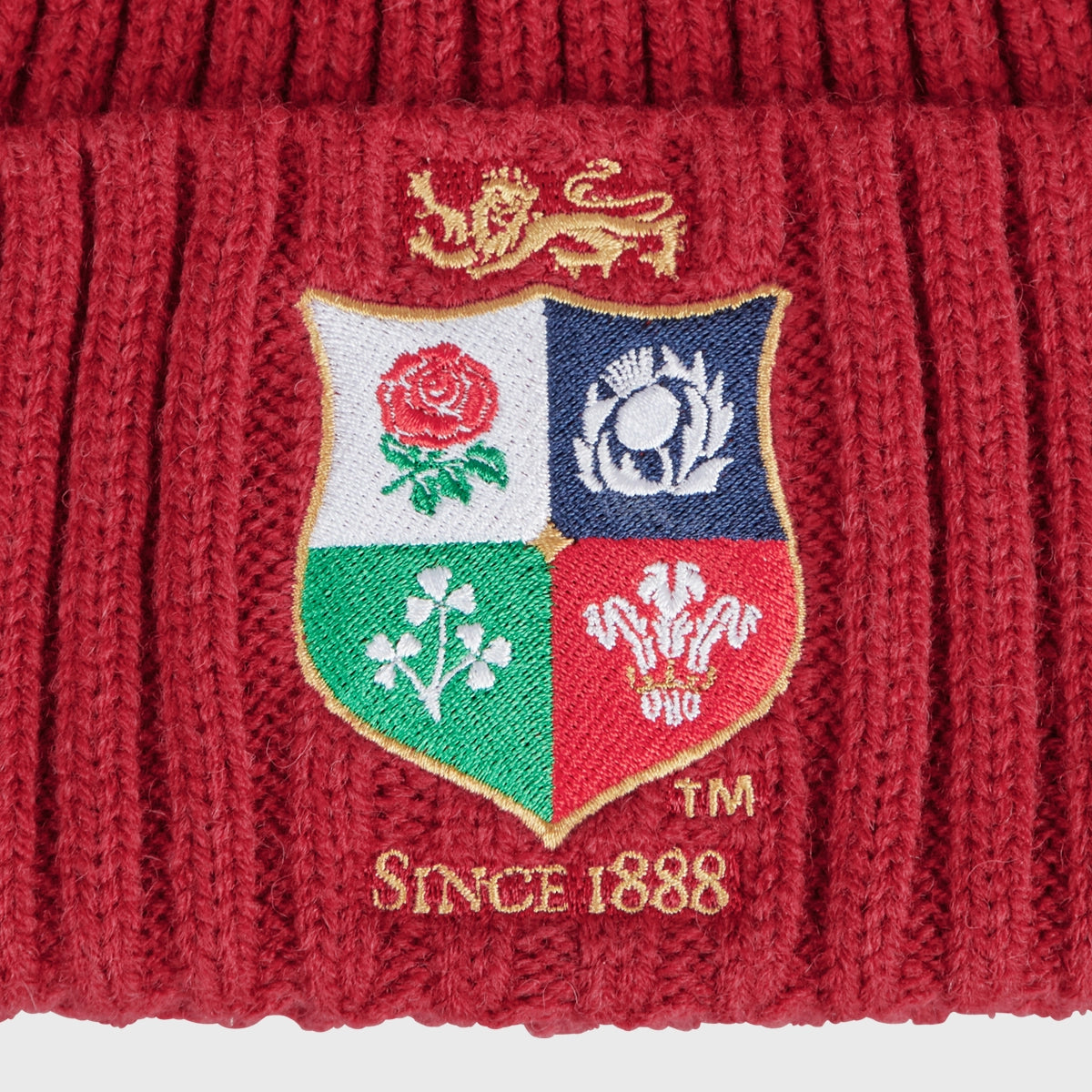Canterbury British & Irish Lions Knitted Beanie Hat - Warm Winter Red Wool Hat for Rugby Fans - Perfect for Cold Weather & Outdoor Sports