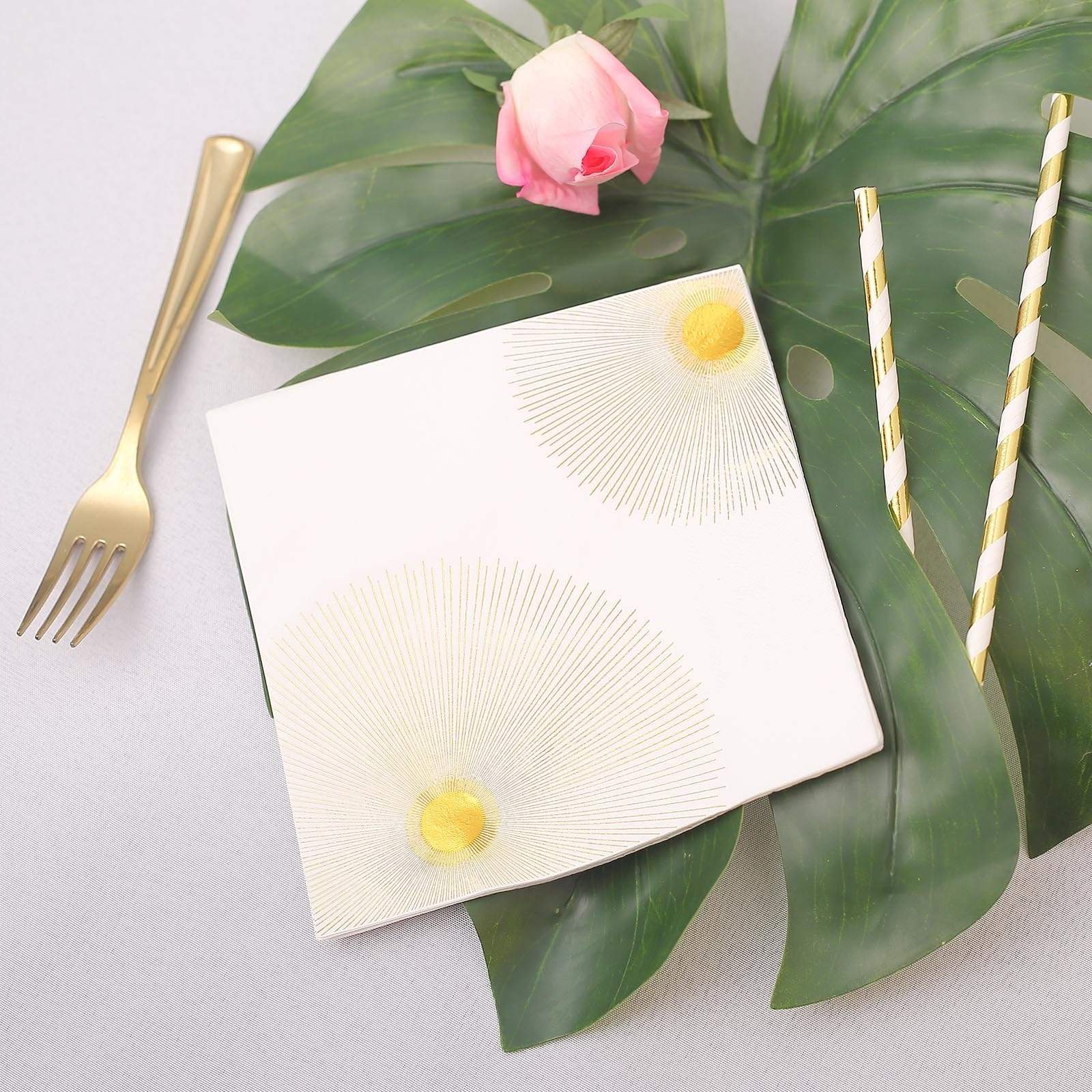 20 Pack 13x13 Inch Premium Metallic Paper Napkins for Wedding, Party, Dinner & Holiday Decorations - Gold & Silver Elegant Disposable Napkins