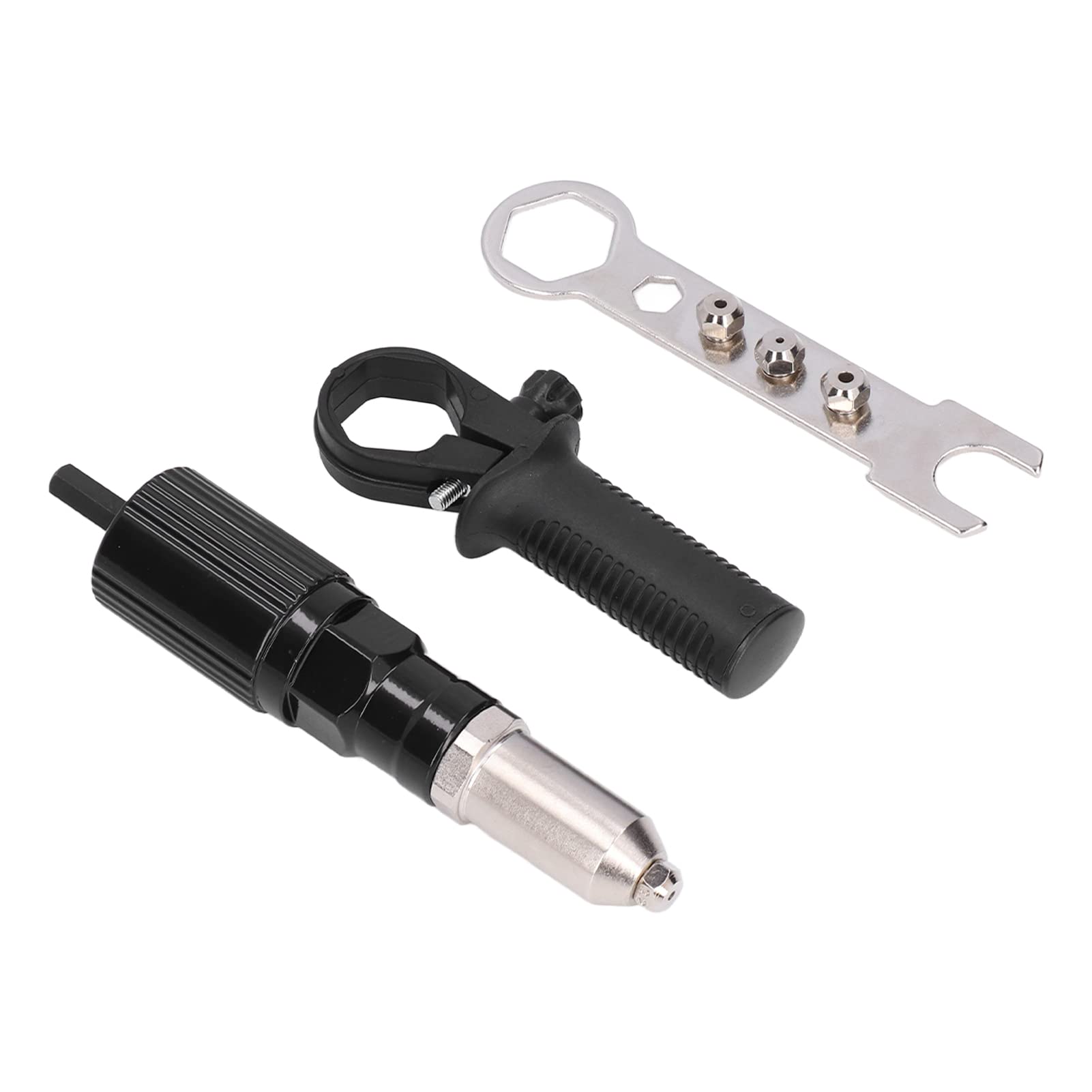 Electric Rivet Gun Tool Kit - 2.4mm/3.2mm/4.0mm/4.8mm Hex Shank Rivet Adapter for Cordless Drills | Heavy Duty Metal Fastening for DIY, Automotive & Home Repair Projects