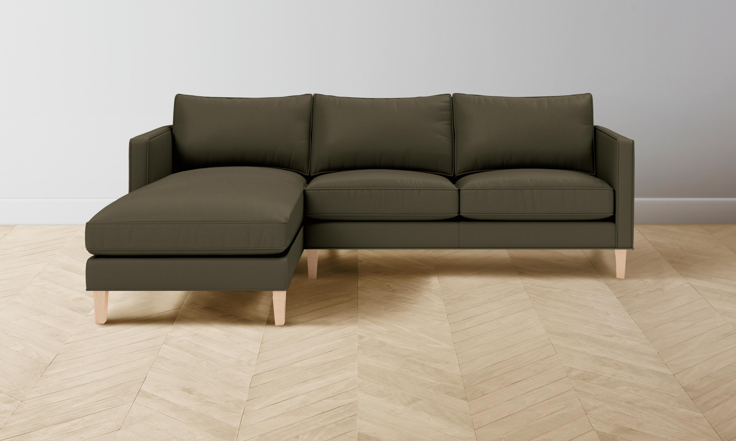 Premium Crosby Sectional Sofa in Pebbled Truffle Leather - Luxurious Comfort for Living Room & Home Theater