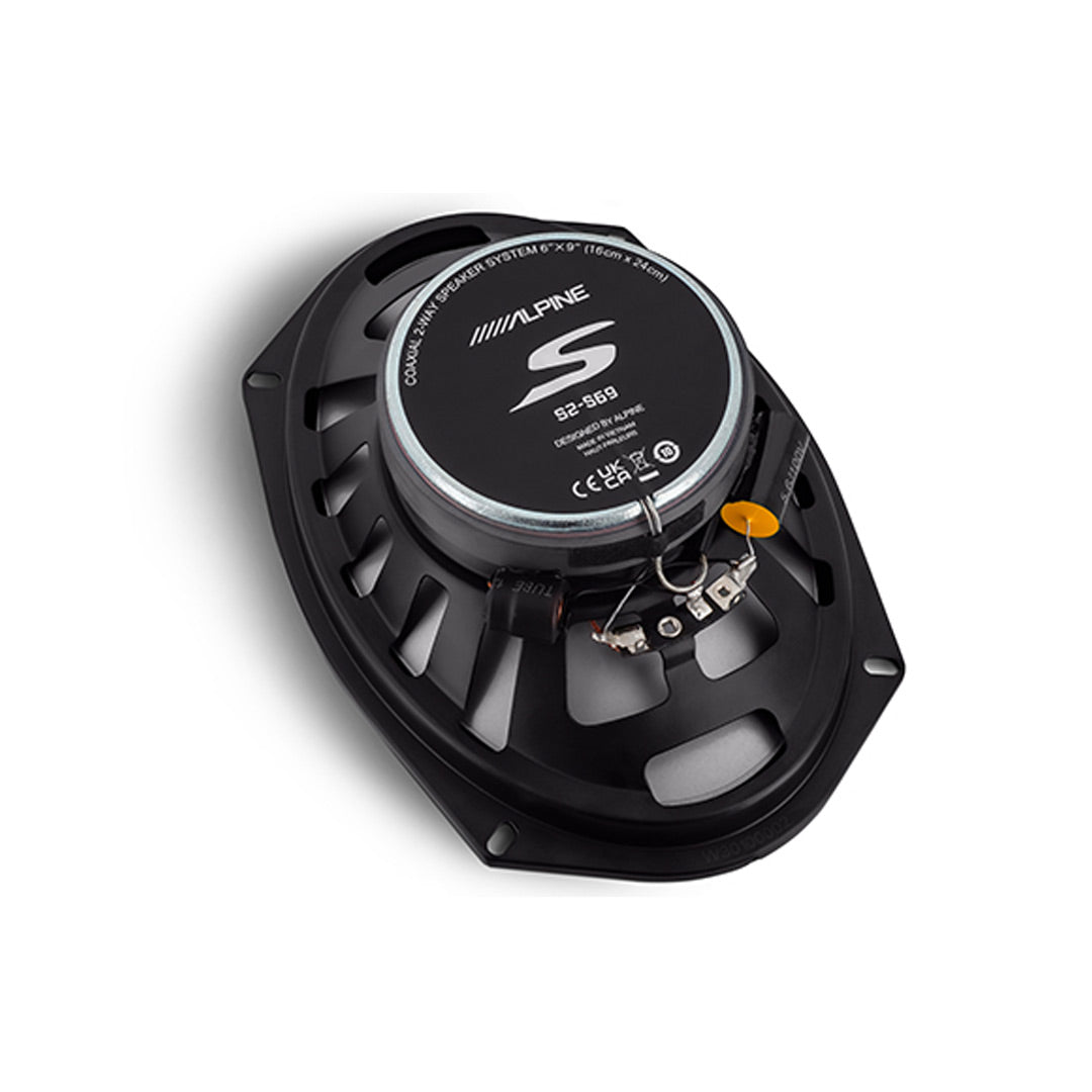 Alpine S2 S69 6x9 Inch 2-Way High Resolution Full Range Car Speakers - 260 Watts Peak Power for Enhanced Audio in Vehicles & Boats