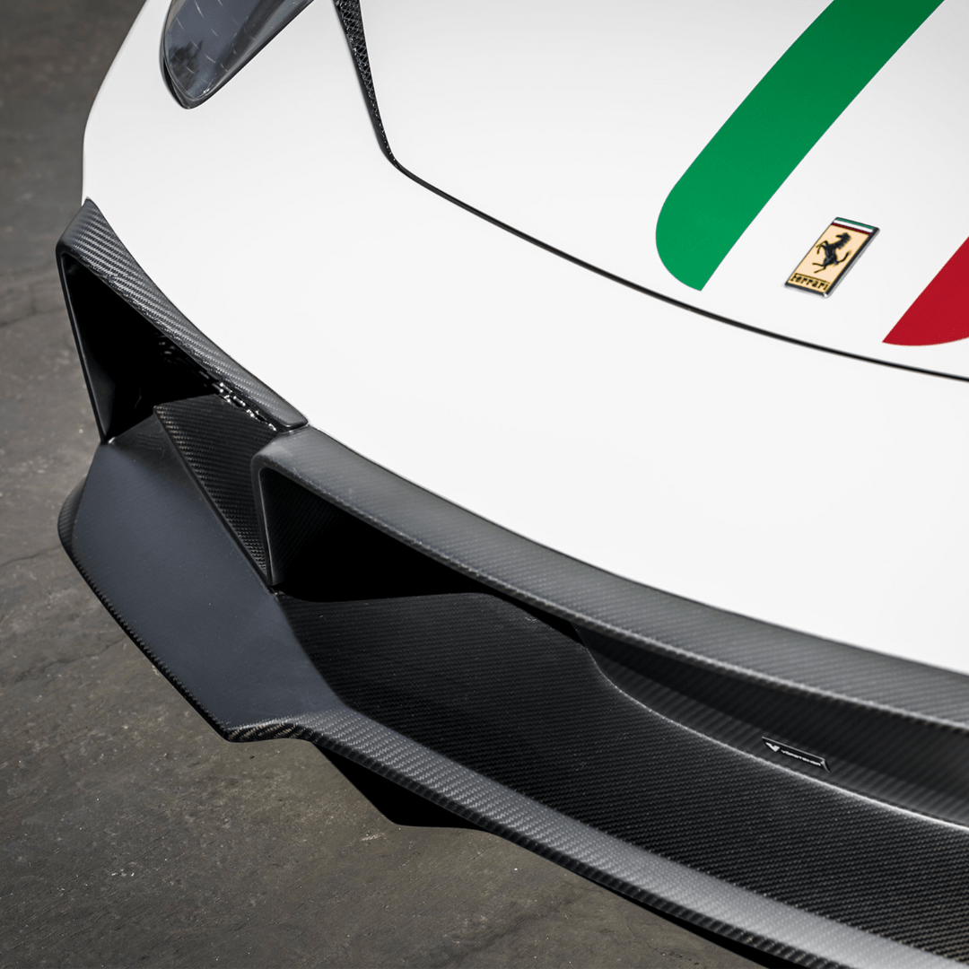 Ferrari 458 Italia VX Carbon Fiber Front Bumper with Front Spoiler - High-Performance Upgrade for Racing & Street Use