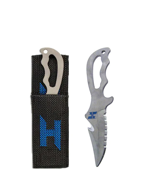 Halcyon Explorer Low Profile Titanium Knife with Angled Sheath - Lightweight EDC Pocket Knife for Outdoor Camping, Hiking & Survival Gear