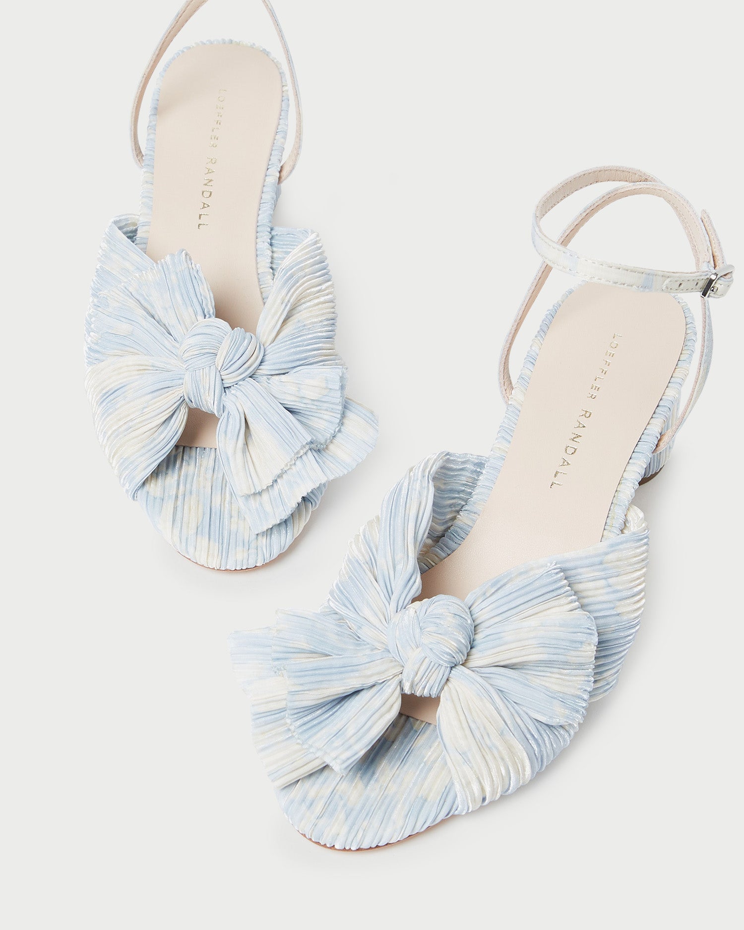 Dahlia Blue Floral Bow Heel - Elegant Women's High Heel Shoes with Floral Design for Weddings, Parties & Special Occasions